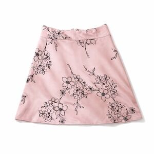 Vintage Pink Floral Soft Coquette Y2K Short Skirt